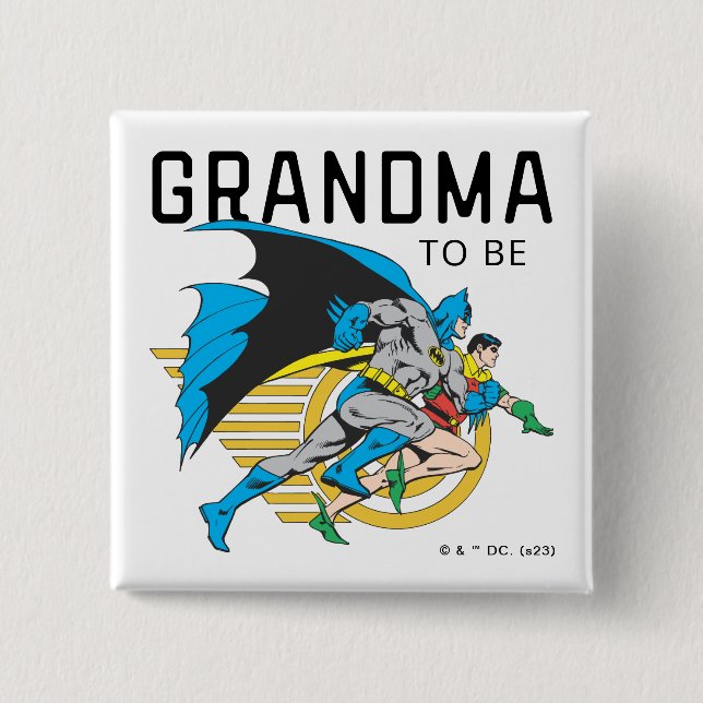 Batman & Robin Profile | Grandma To Be Button (Front)
