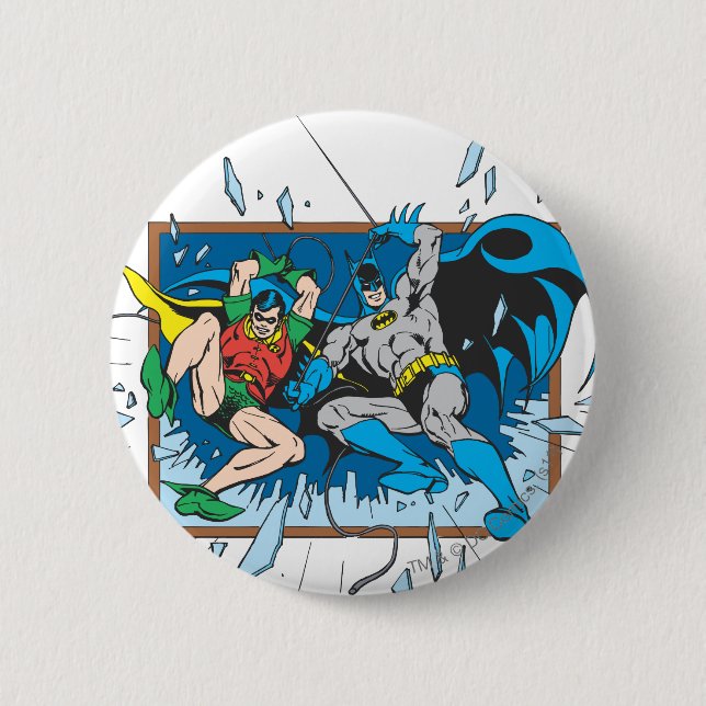 Batman & Robin Shatter Window Button (Front)