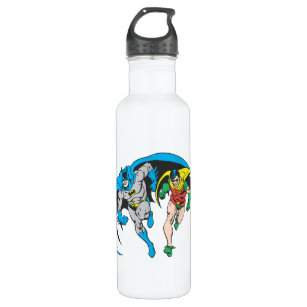 SCHOOL WATER BOTTLE BATMAN SUPER HERO DECALS X2 PERSONALISED ANY COLOUR