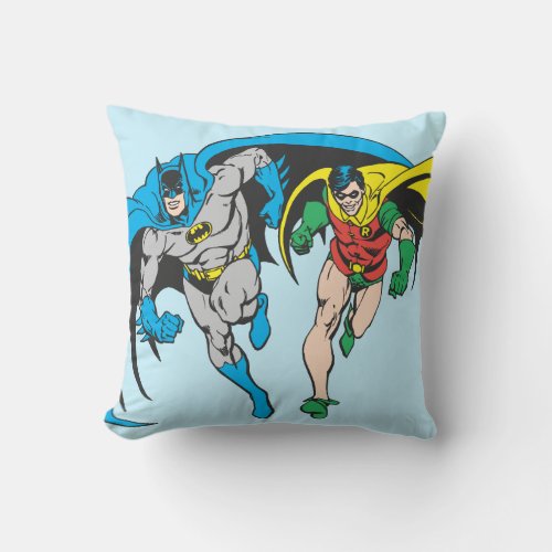 Batman  Robin Throw Pillow