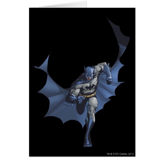 Batman runs with flying cape cards (Front)