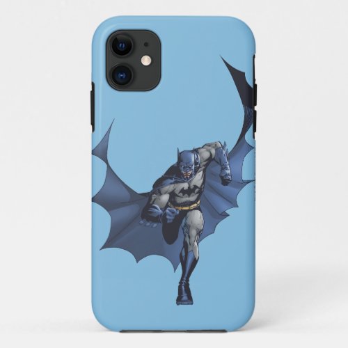 Batman runs with flying cape iPhone 11 case