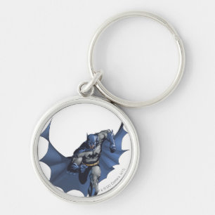 Batman runs with flying cape keychain