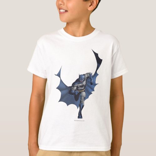 Batman runs with flying cape T_Shirt