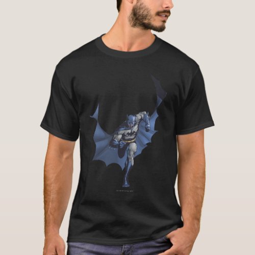 Batman runs with flying cape T_Shirt