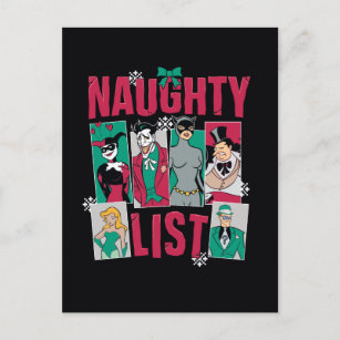 Batman   Santa Naughty List of Villains Holiday Postcard