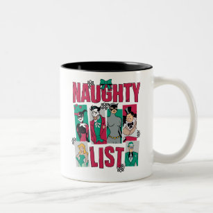 Batman   Santa Naughty List of Villains Two-Tone Coffee Mug