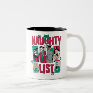 Batman Santa Naughty List of Villains Two-Tone Coffee Mug