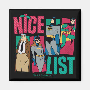 Batman Santa Nice List of Heroes Magnet