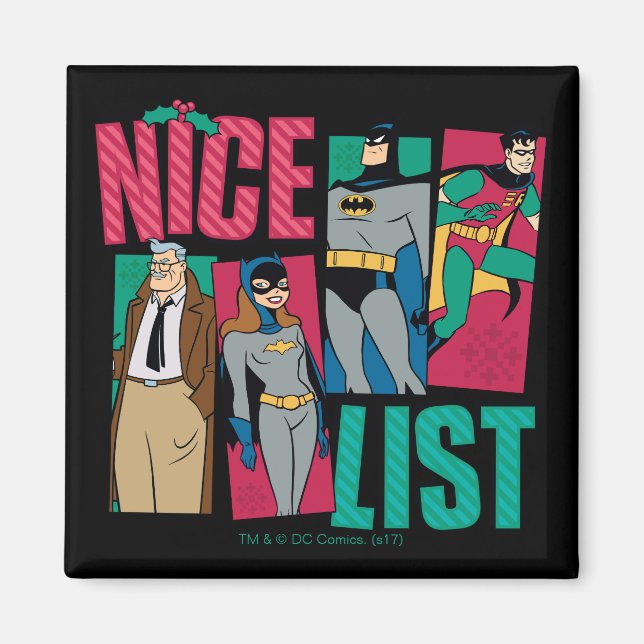 Batman | Santa Nice List of Heroes Magnet (Front)