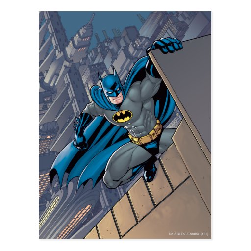 Batman Scenes - Hanging From Ledge Postcard | Zazzle