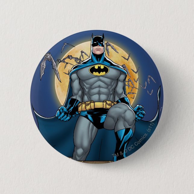 Batman Scenes - Moon Front View Pinback Button (Front)