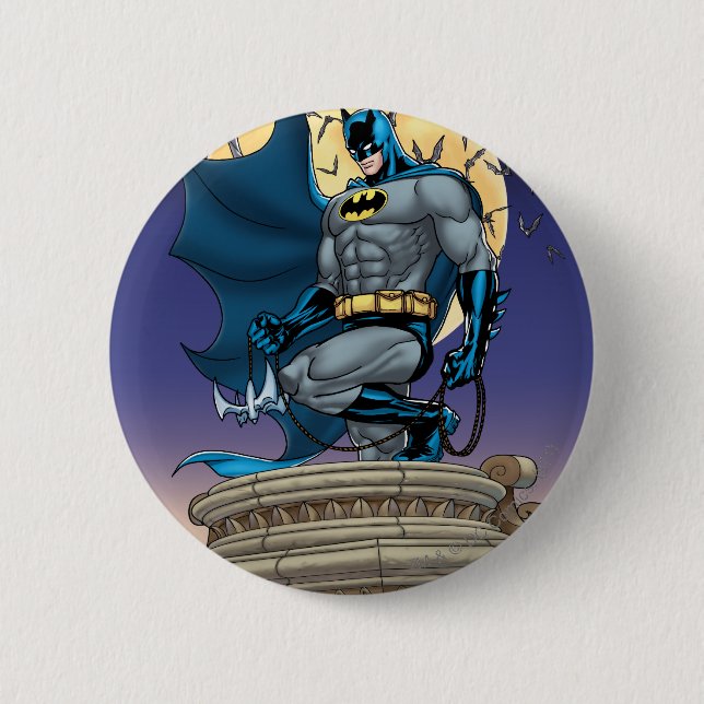 Batman Scenes - Moon Side View Pinback Button (Front)