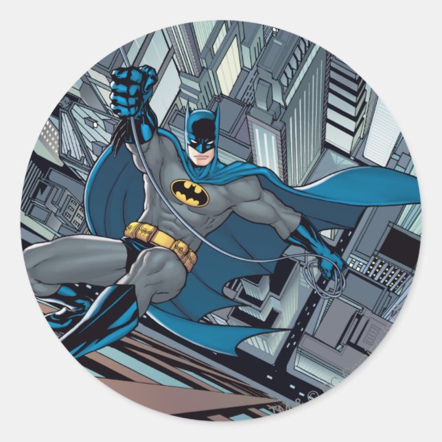 Batman Scenes - Scaling Wall Classic Round Sticker (Front)