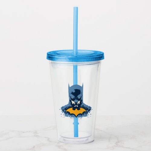 Batman Shattered Bust With Gold Logo Acrylic Tumbler