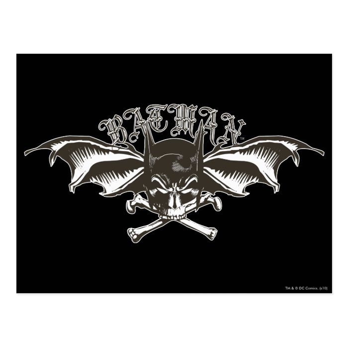 Batman Skull Cowl Batwings Logo Post Card