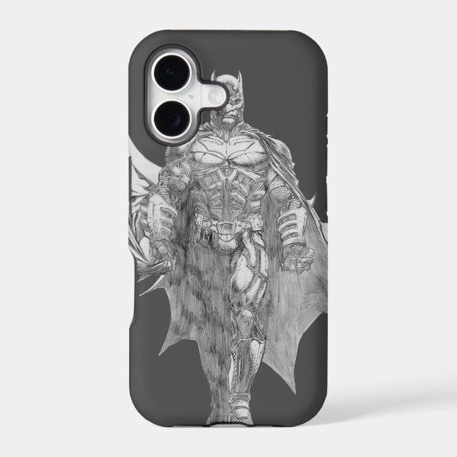 Batman Standing Drawing Iphone Case (Back)