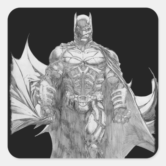 Batman Standing Drawing Square Sticker (Front)
