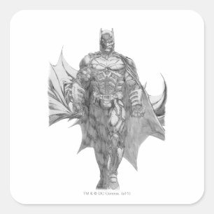 Batman Standing Drawing Square Sticker