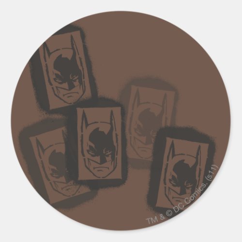 Batman Street Heroes _ 4 _ Batman Brown Stamps Classic Round Sticker