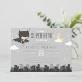 Batman Super Hero Baby Shower Invitation (Standing Front)