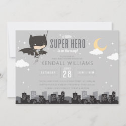 Batman Super Hero Baby Shower Invitation