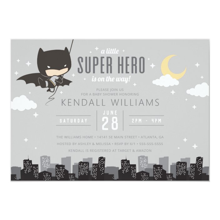 Batman Super Hero Baby Shower Invitation Zazzle Batman Super Hero Baby Shower