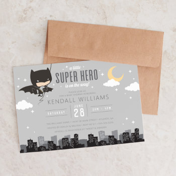 Batman Super Hero Baby Shower Invitation by batman at Zazzle