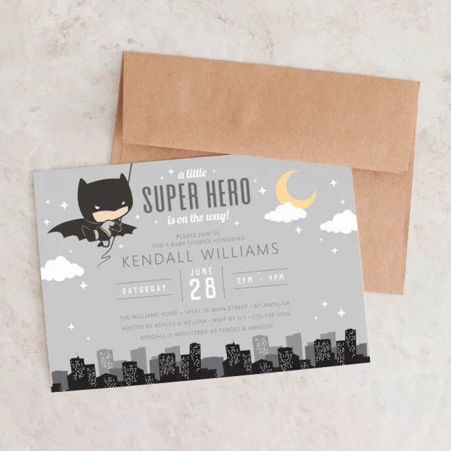 Batman Super Hero Baby Shower Invitation | Zazzle