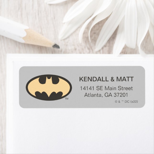 Batman Super Hero Baby Shower Label (Insitu)
