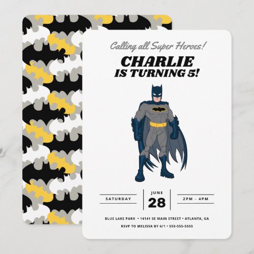 Batman Super Hero Birthday Invitation