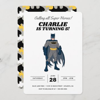 Batman Super Hero Birthday Invitation by batman at Zazzle