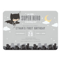 Batman Super Hero First Birthday Invitation