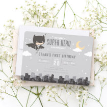 Batman Super Hero First Birthday Invitation