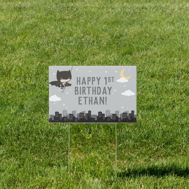Batman Super Hero First Birthday Sign (Insitu)