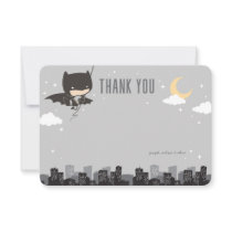Batman Super Hero First Birthday Thank You Invitation