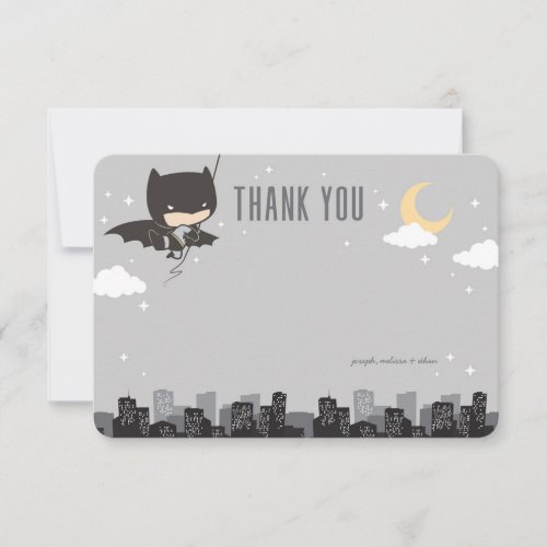 Batman Super Hero First Birthday Thank You Invitation