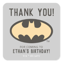 Batman Super Hero First Birthday - Thank You Square Sticker