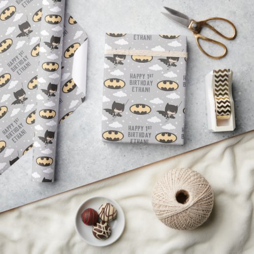 Batman Super Hero First Birthday Wrapping Paper