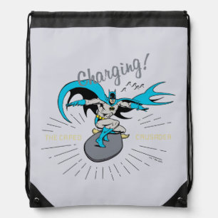 Batman Surfing - Charging! Drawstring Bag