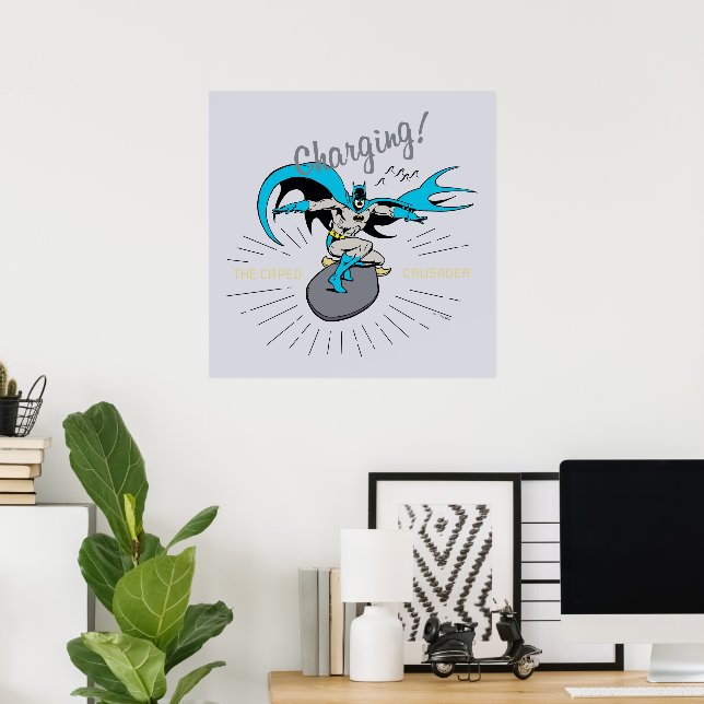 Batman Surfing - Charging! Poster (Home Office)