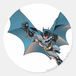 Batman swing into action classic round sticker