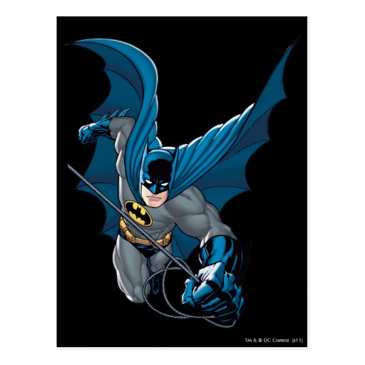 Batman swings from rope postcard | Zazzle