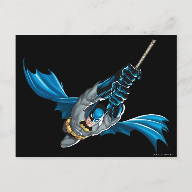 Batman Swings From Rope Postcard | Zazzle