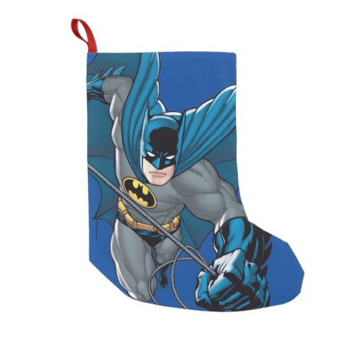 Batman swings from rope small christmas stocking