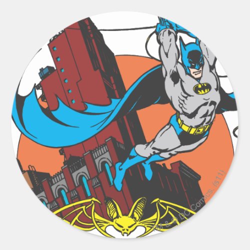 Batman Swings From Skyscraper 2 Classic Round Sticker