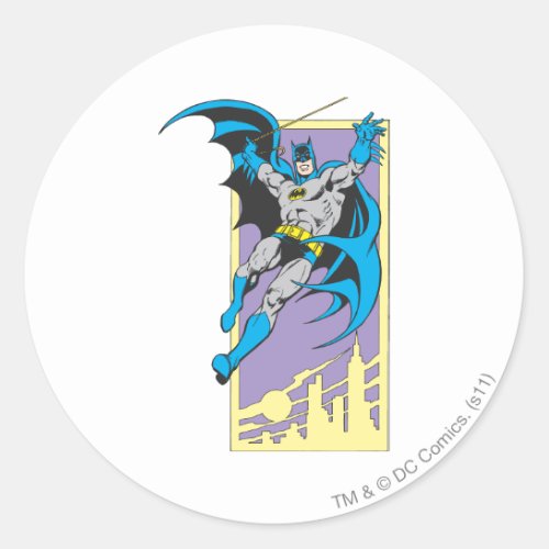 Batman Swings From Skyscraper Classic Round Sticker