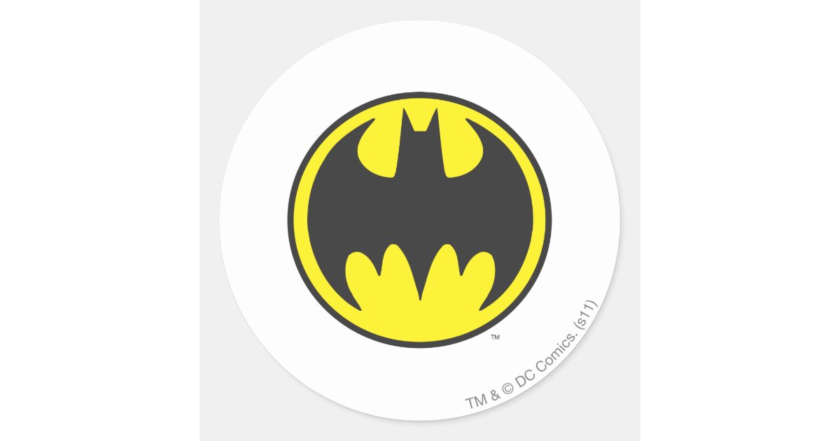 Batman Symbol | Bat Circle Logo Classic Round Sticker | Zazzle