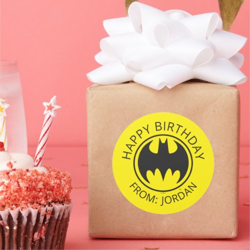 Batman Symbol  Bat Circle Logo  Happy Birthday Classic Round Sticker