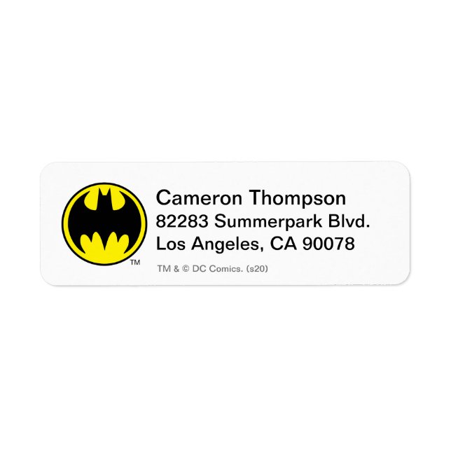 Batman Symbol | Bat Circle Logo Label (Front)